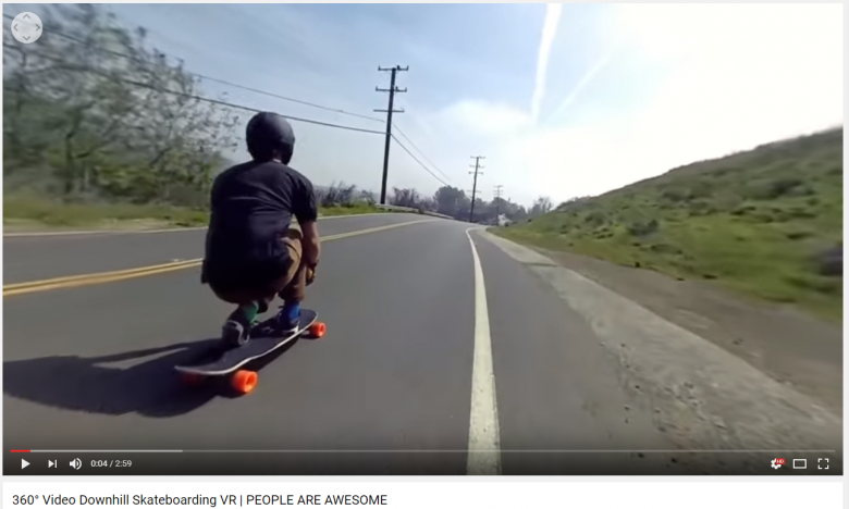 360°-Video eines Downhill-Skateboarders