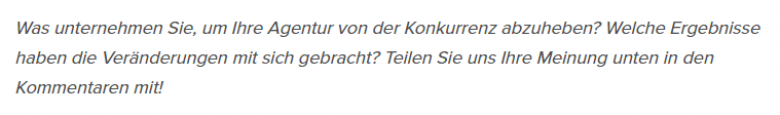 Text mit Call-to-action als Beispiel für Engaging Content
