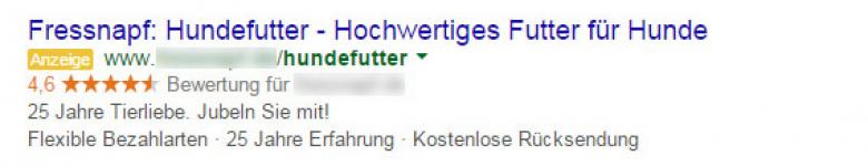 GoogleAd zu Hundefutter
