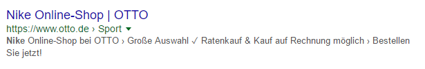 Snippet mit klarer Aussage