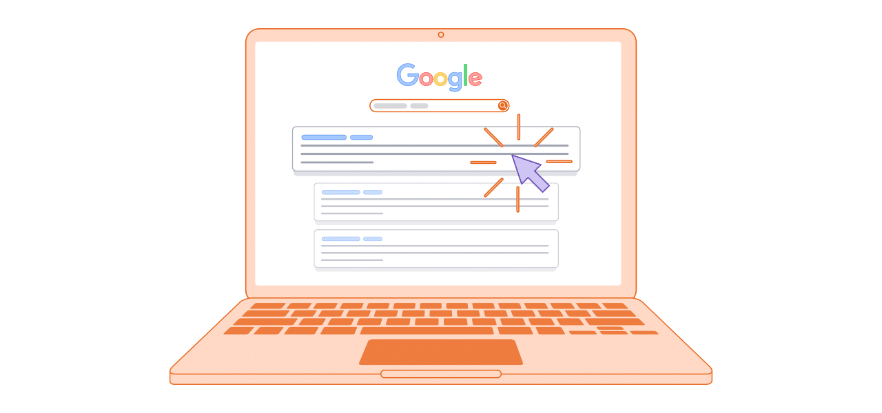 Bildschirm mit Google-Suche